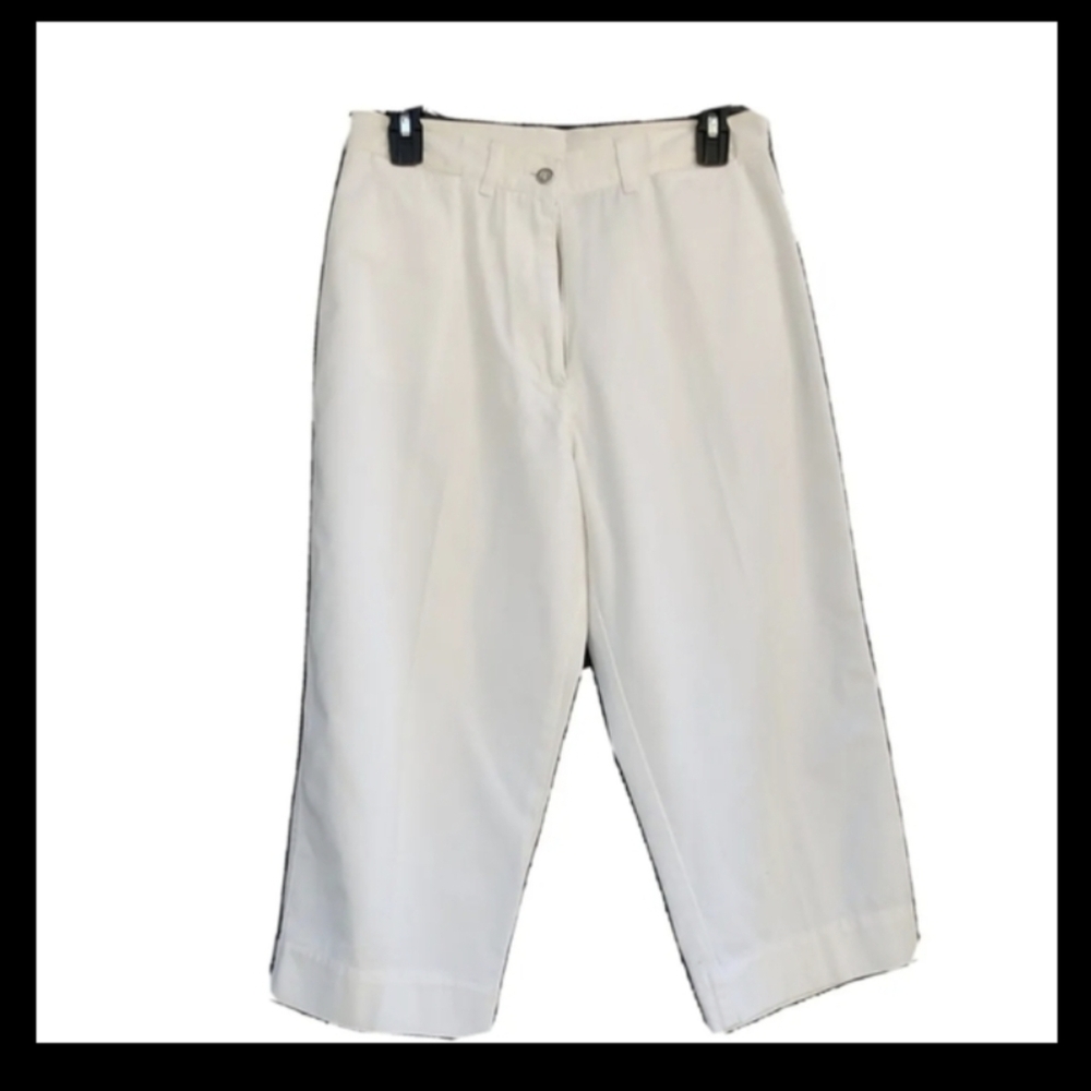 Capris💜💜Mountain Lake Solid White Denim 100% Cotton Pockets Size 8 Petite
